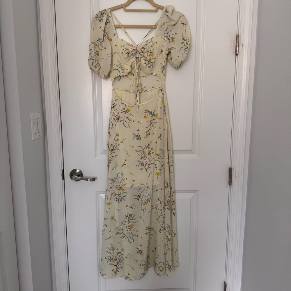 Floral Pastel Green Maxi Dress